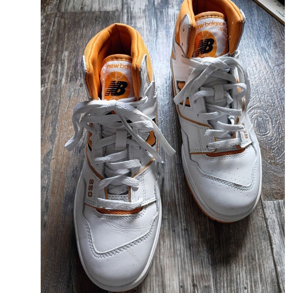 New Balance 650R Canyon BB650RCL Men's 8.5 White Orange High Top Sneakers